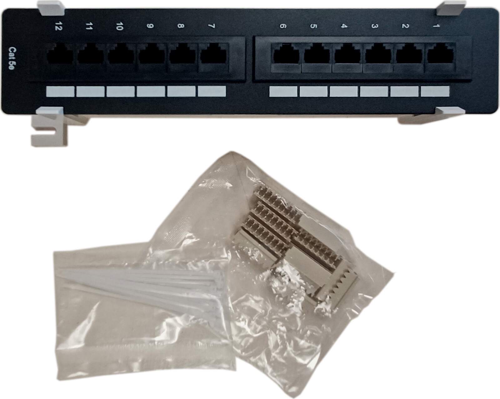 Patch Panel RJ45 8P8C 12-Port C5e B89 Bracket Vertical Wall Mount UL E145249
