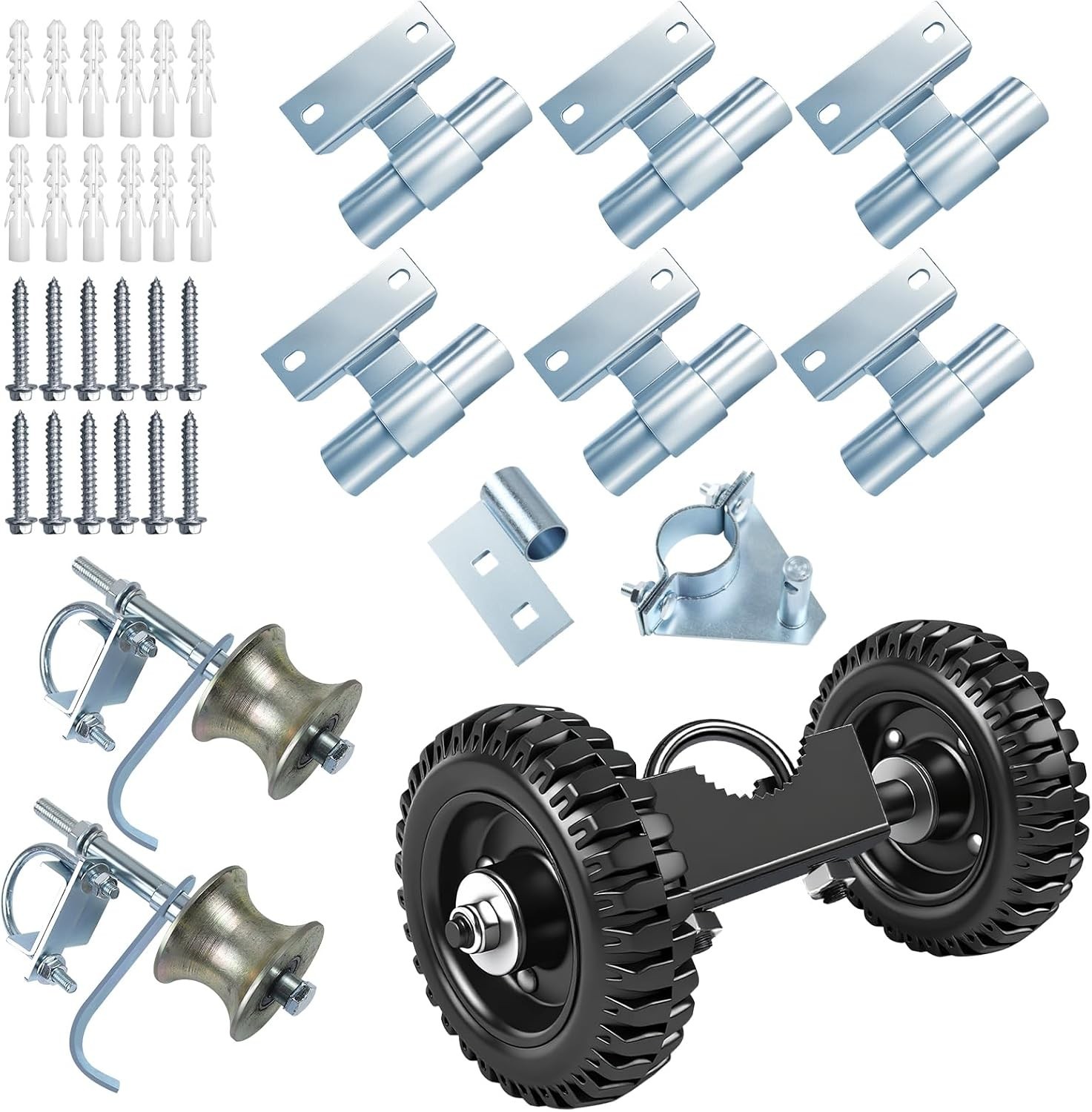 Wall Mounted Rolling Gate Hardware Kit for Chain Link Sliding Gate, Heavy Duty 6