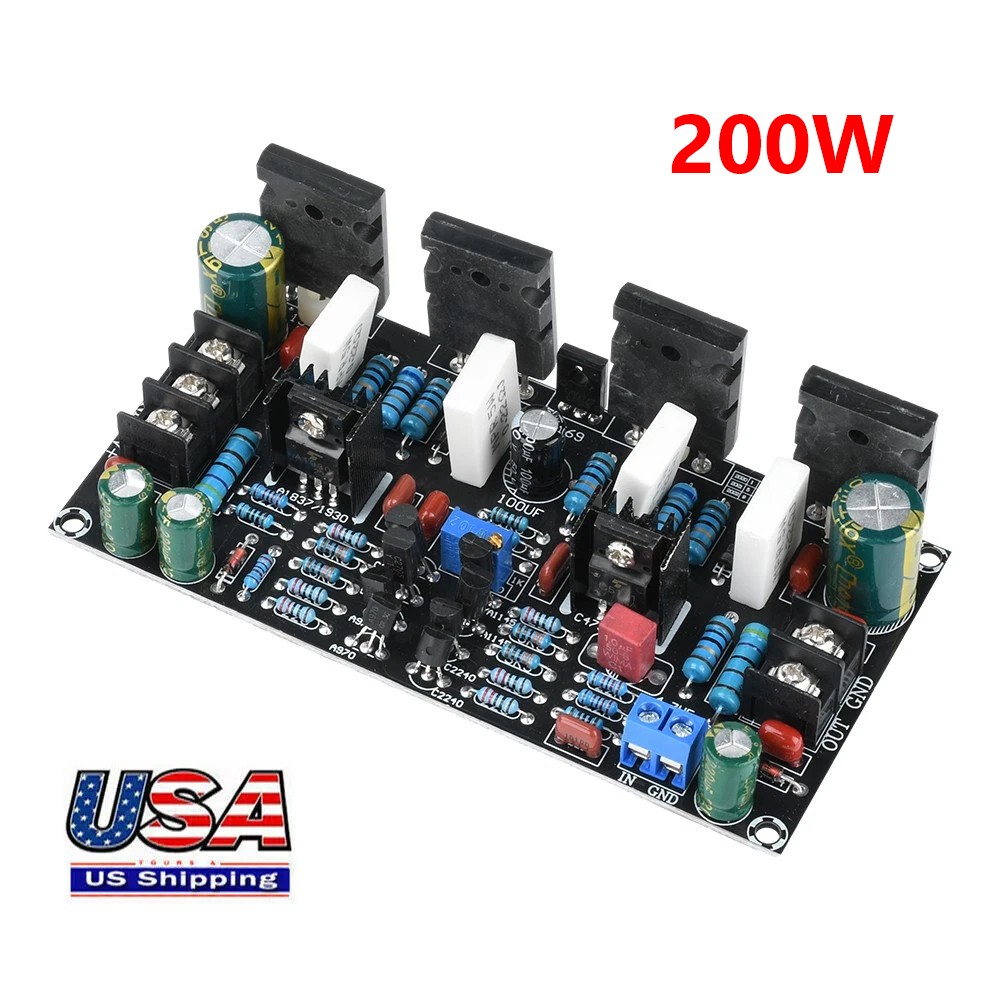DC 20-90V 200W  Mono Power Amplifier 1943+5200 HIFI Audio Amplifier Board