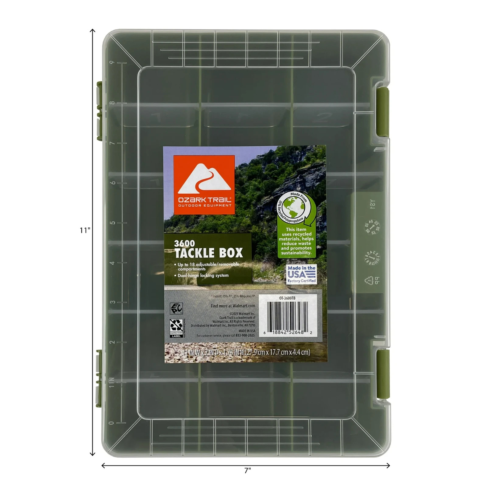 2 Pack Ozark Trail 3600 Fishing Tackle Box Plastic Tray Organizer