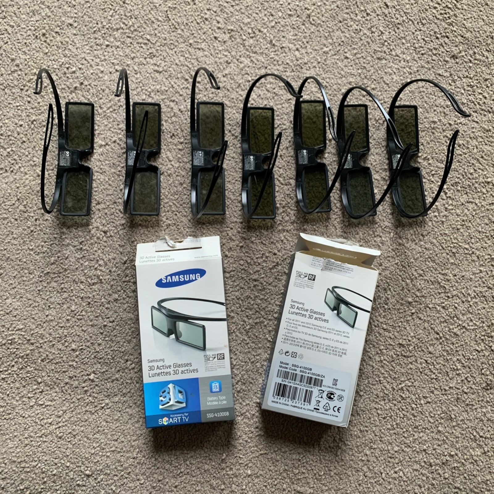 Lot Of 7 Samsung 3D Active Glasses SAG-4100GB Full HD Parts Only No Returns