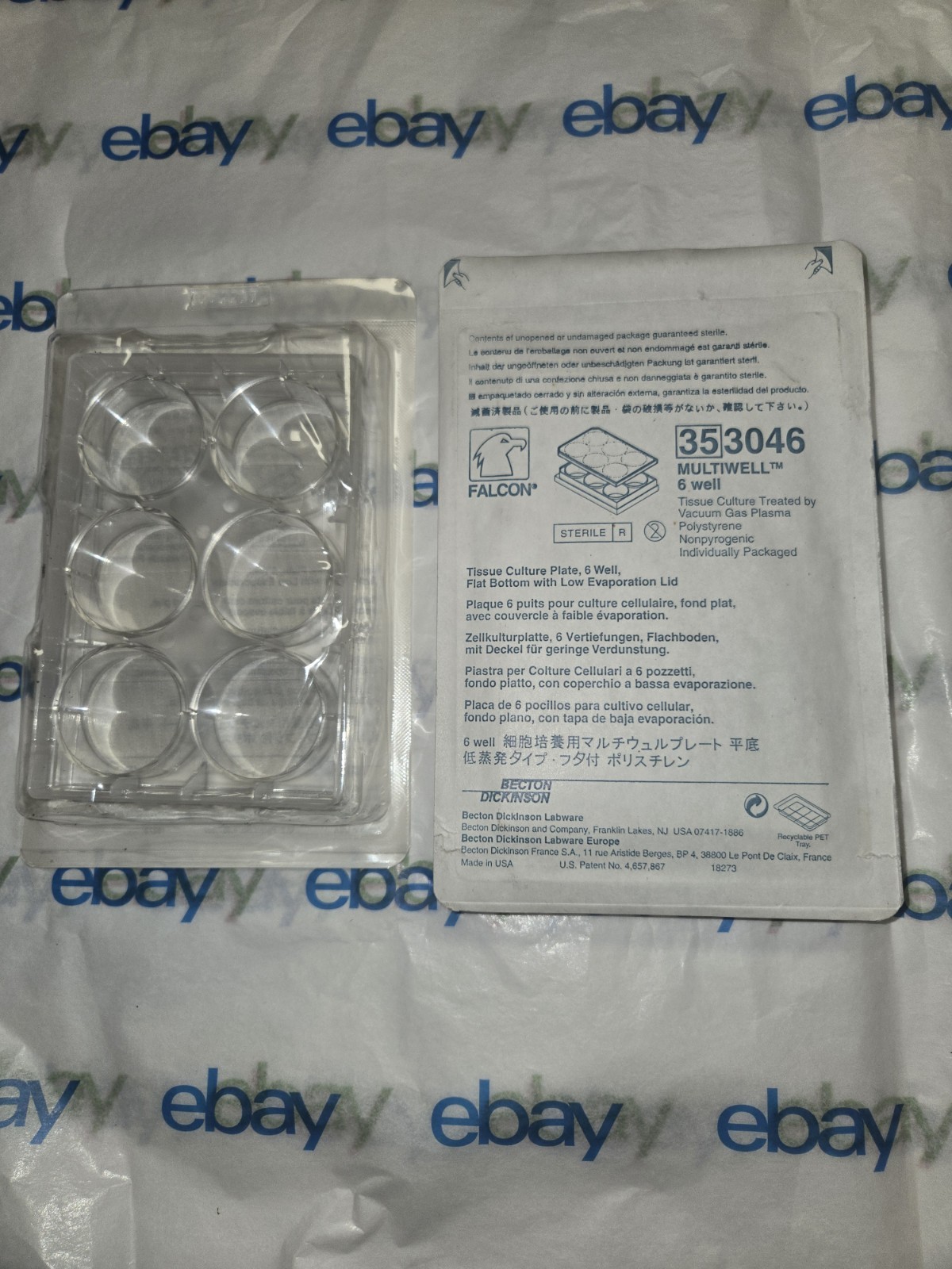 Corning Falcon Ref No 353046 Multiwell Tissue Culture Plate 6 Well Lot 2 PKS