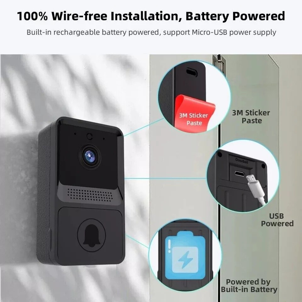 Wireless Security Smart WiFi Doorbell Intercom Video Camera Door Ring Bell Chime