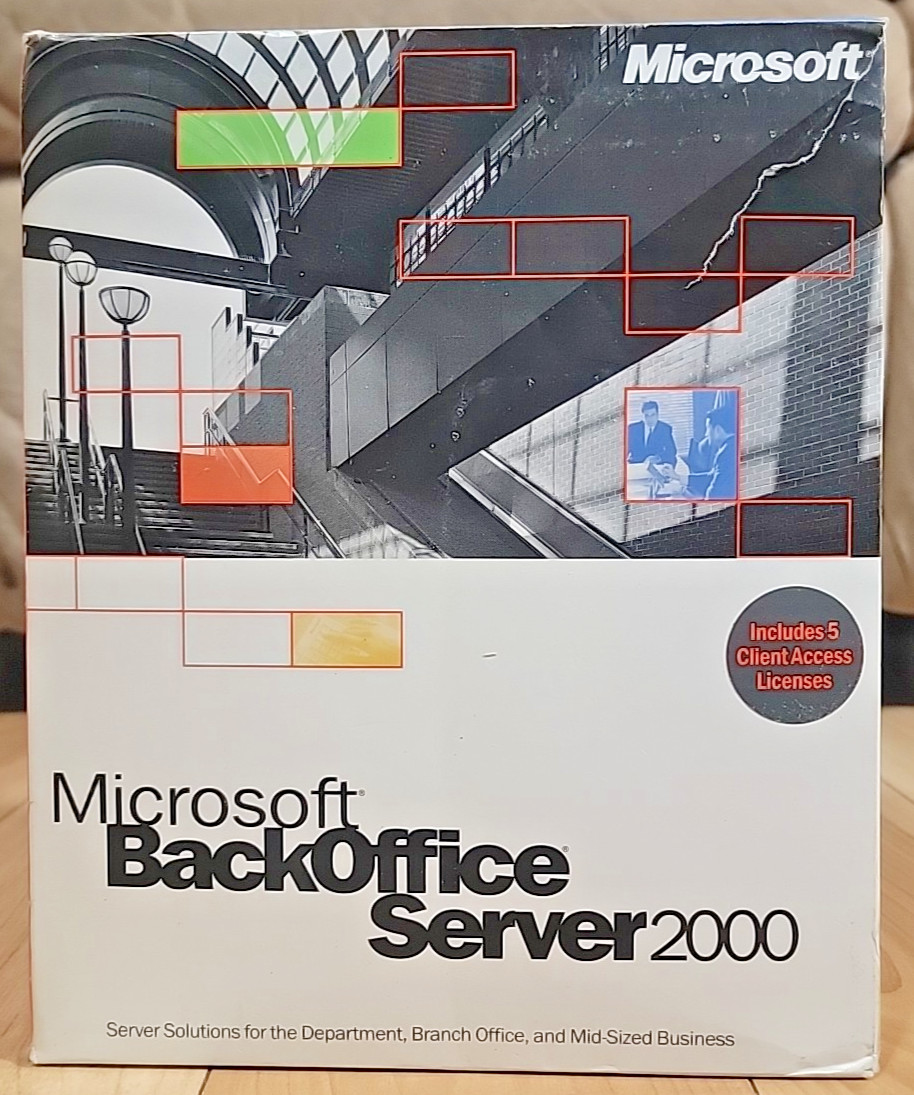 Microsoft BackOffice Server 2000 - Software 5 Clients - CD 6-Disc Set & Key READ