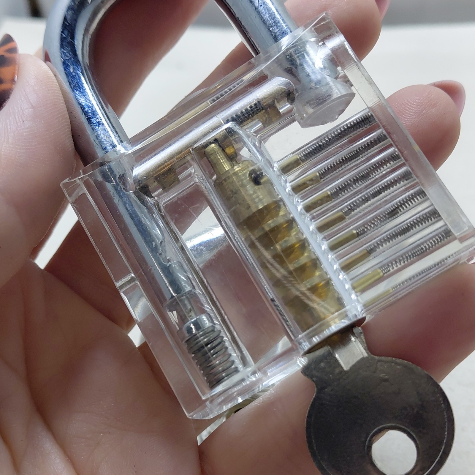 Set of 2 Transparent Practice Padlocks with Keys Locksmith Training Tool