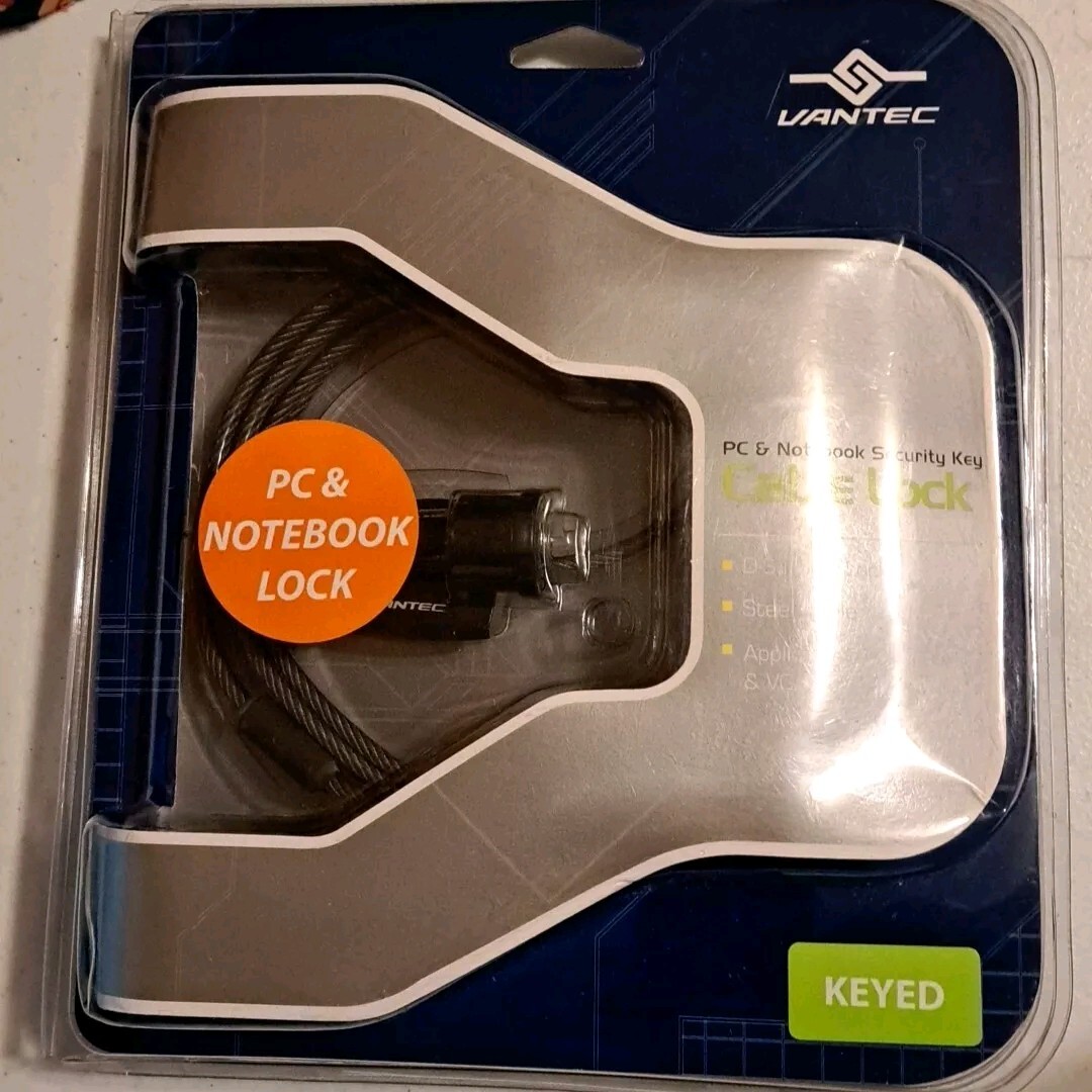 PC & Notebook Laptop Computer Security Key Keyed Cable Lock NBL-S400 Vantec