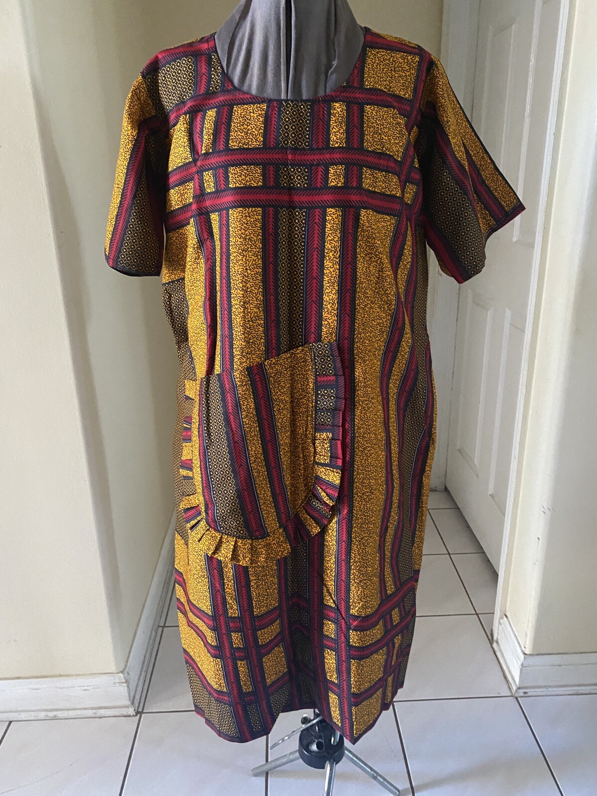 NIGERIAN AFRICAN WAX ANKARA DRESS ( CULTURAL& ETHNIC CLOTHING AFRICA )-L/XLARGE