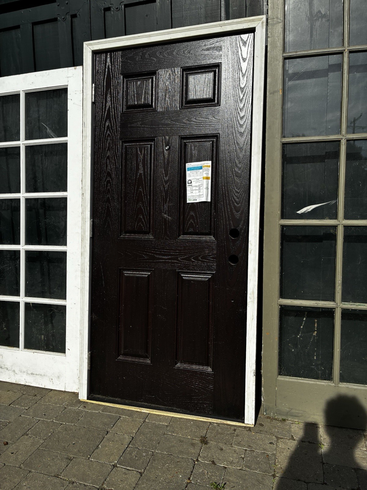 ProVia Heritage Fiberglass Entry Door Dark Brown Single No Glass 60x95