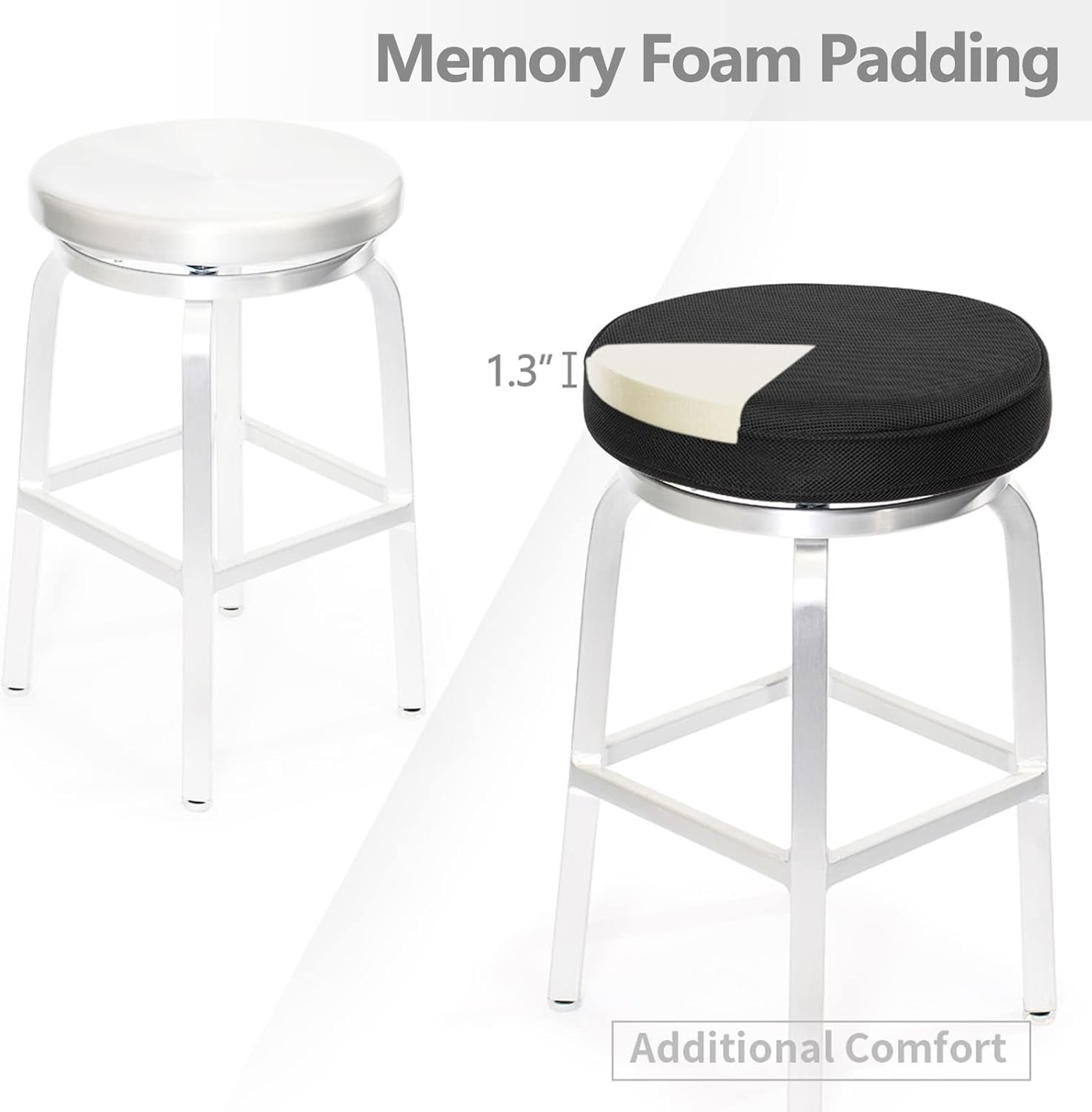 Shinnwa Bar Stool Cushions, Memory Foam round Bar Stool Covers Cushion with Non-