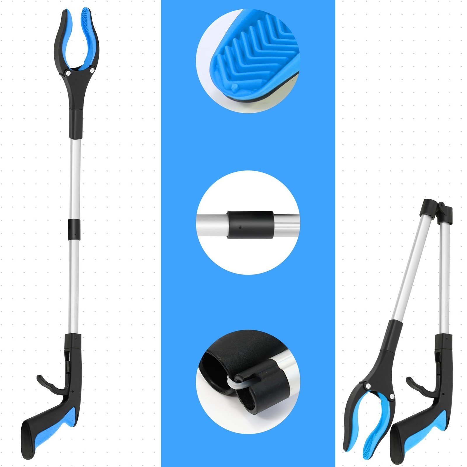 32" Grabber Reacher Tool Foldable Reacher Grabber Pickup Tool 360° Rotating