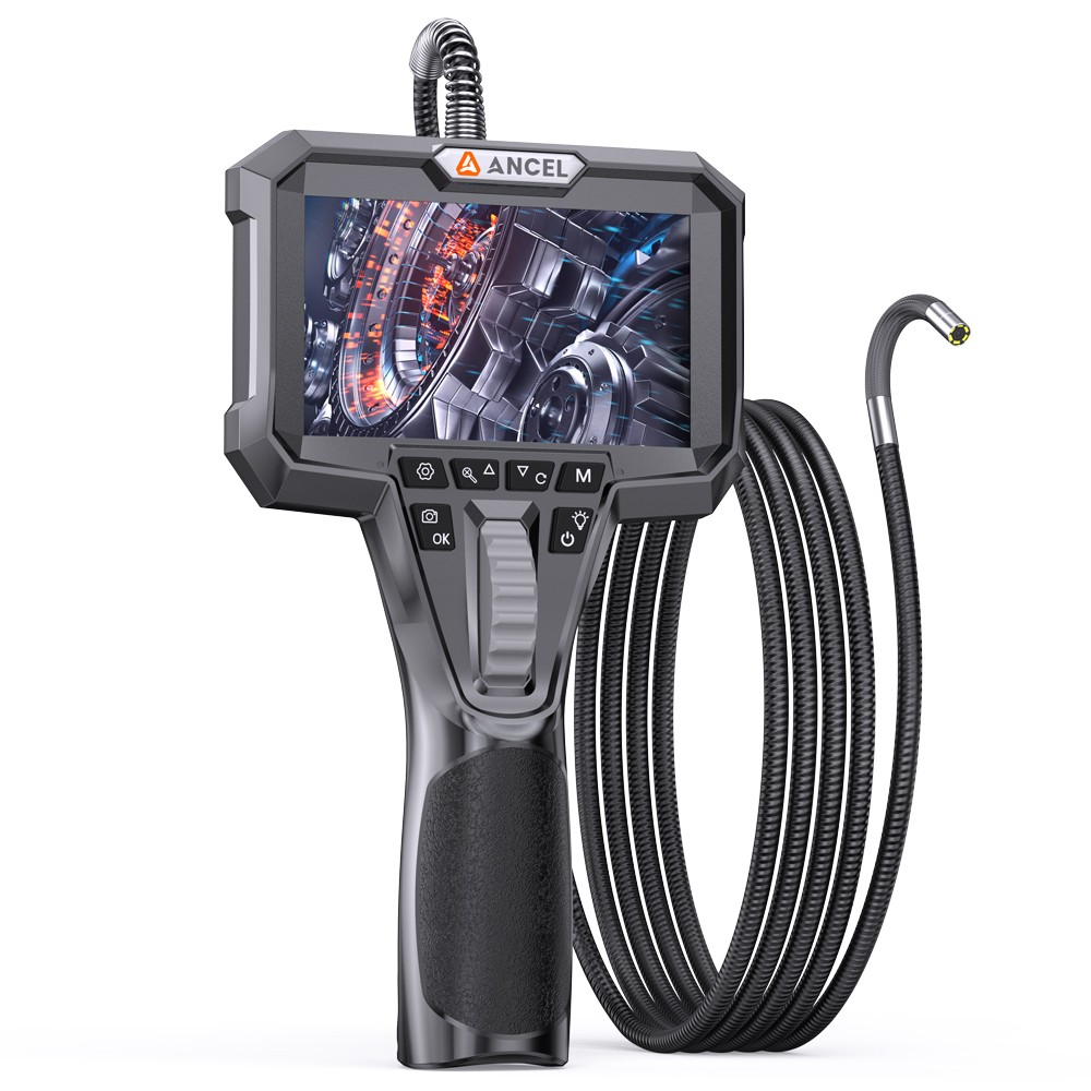 ANCEL AN301 Snake Borescope Camera with 6 LED Lights 5FT Length 210 Articulation
