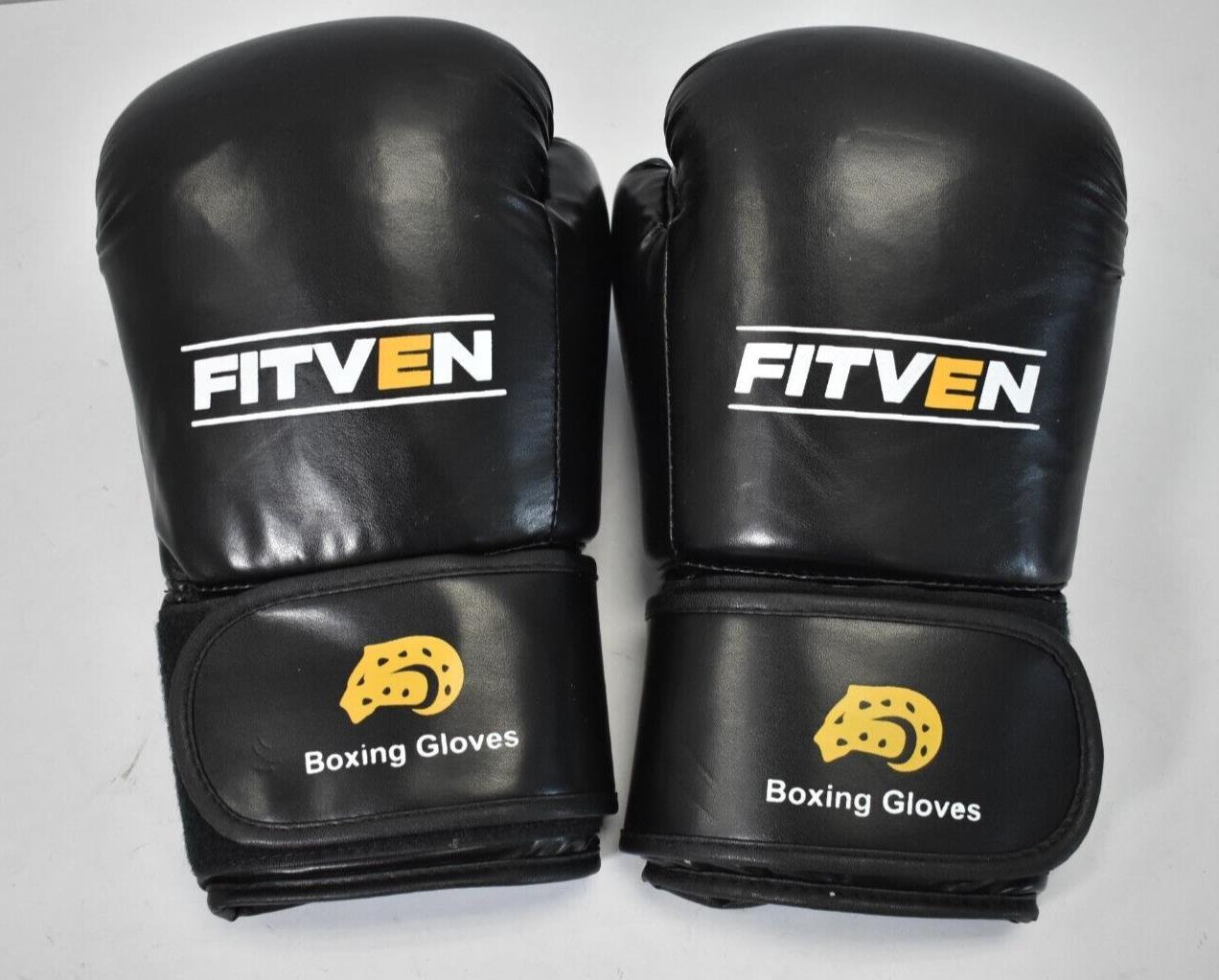 Fitven Mens Black Boxing Gloves Workout Kickboxing Martial Arts Exercise
