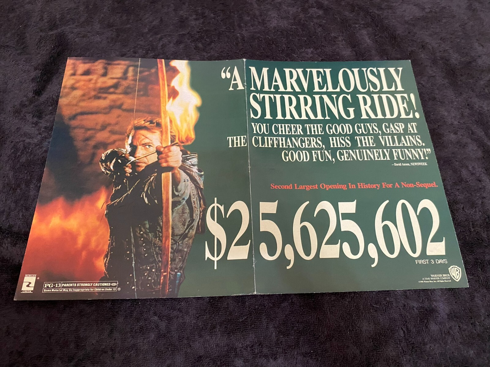 ROBIN HOOD PRINCE OF THIEVES 1991 ad Kevin Costner, NIGHT COURT Charles Robinson