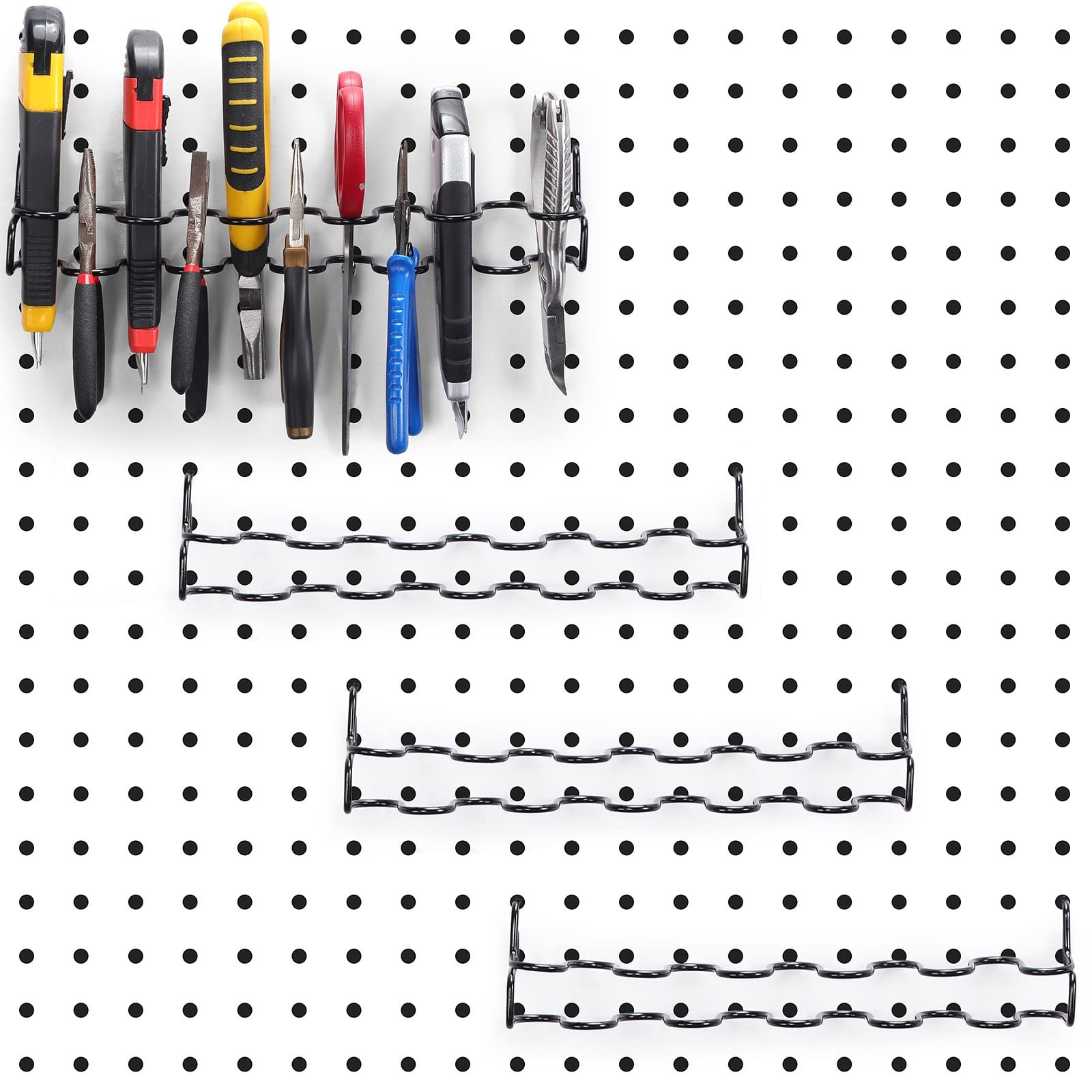 4 Pieces Pegboard Pliers Holder Holds 11 Plier Per Rack Steel Pegboard Hooks