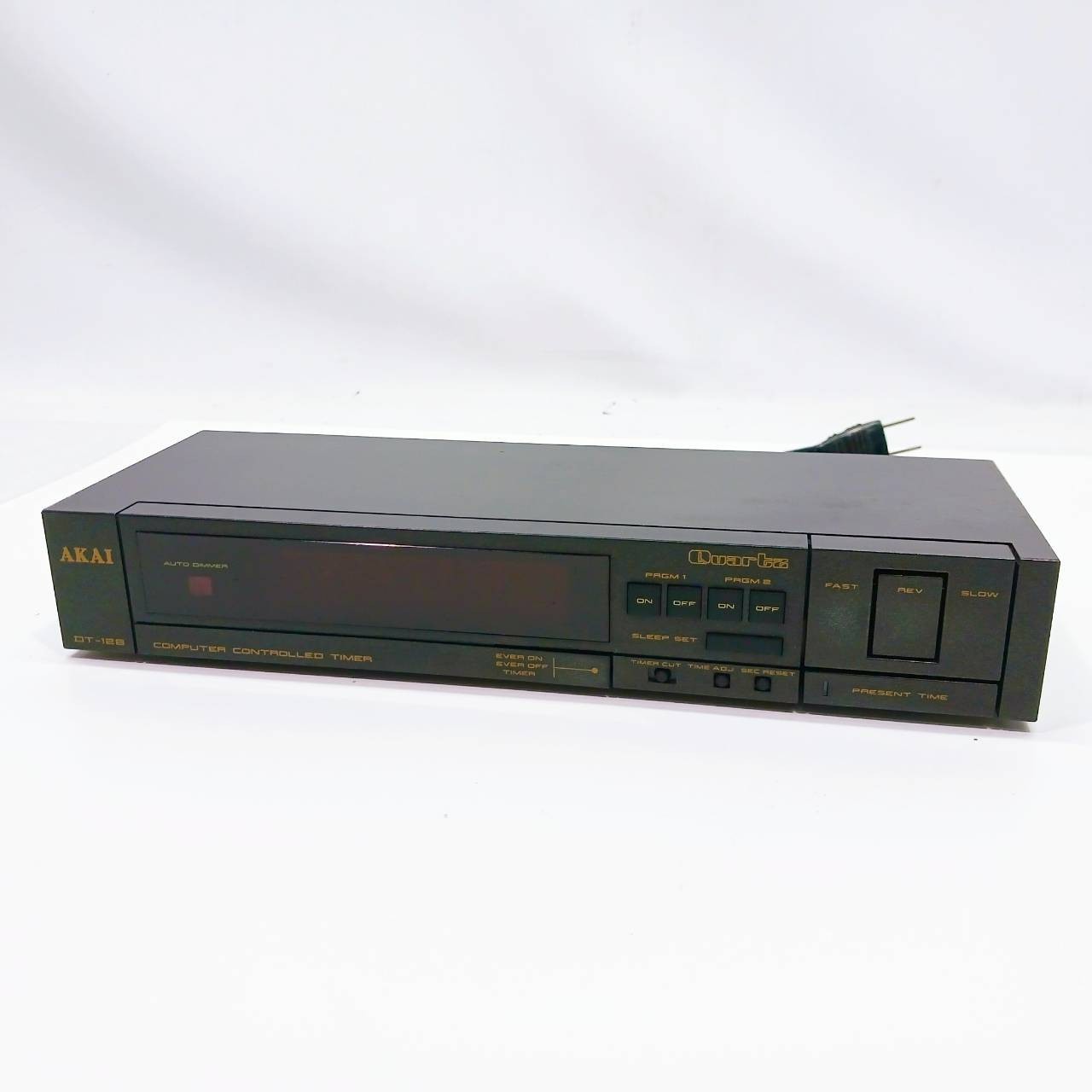 AKAI Electric DT-128 Audio Timer Black Quartz Antique Tested From Japan