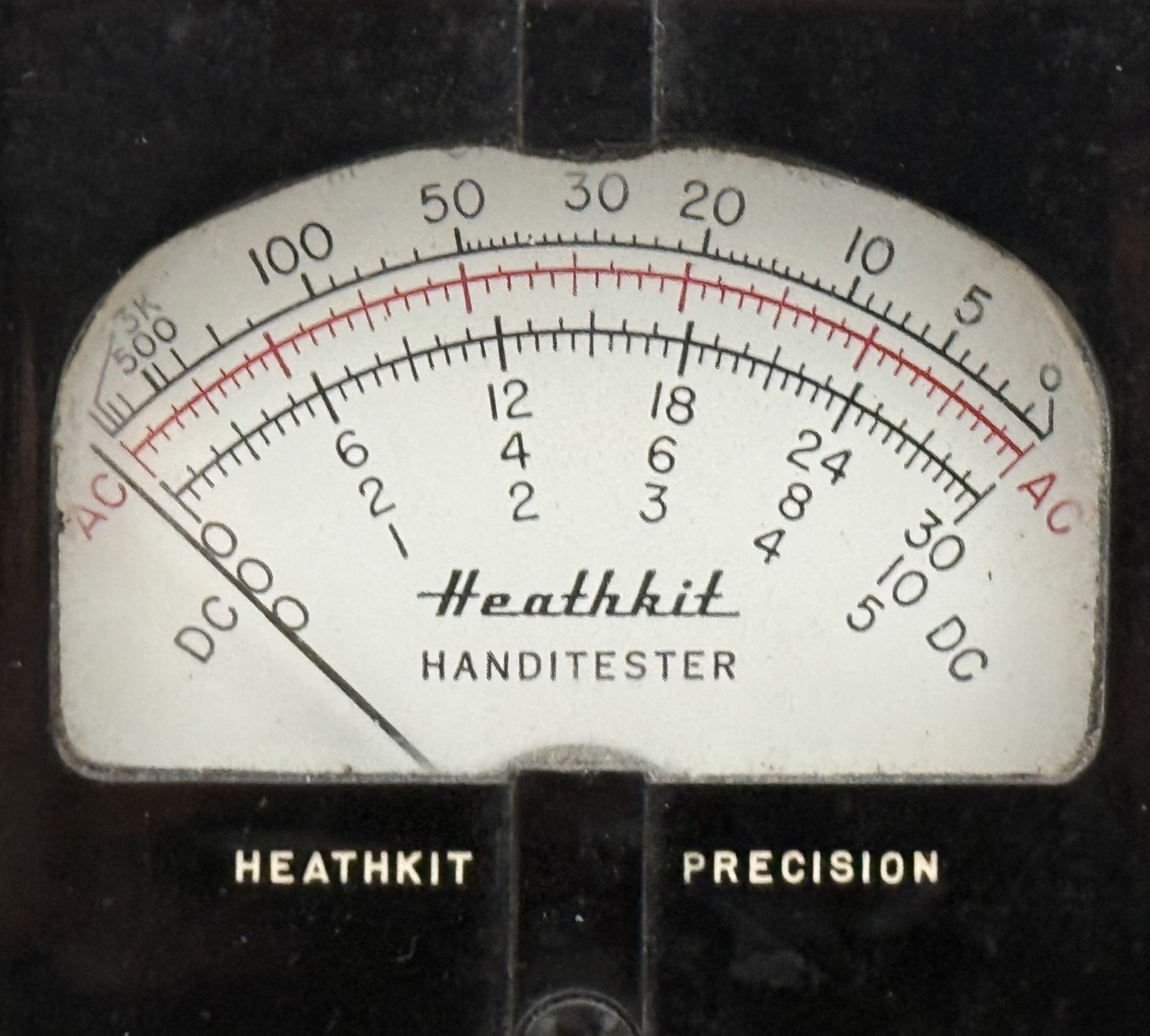 Heathkit Handitester-1940s Bakelight, Clear Window, Tested, Accurate.