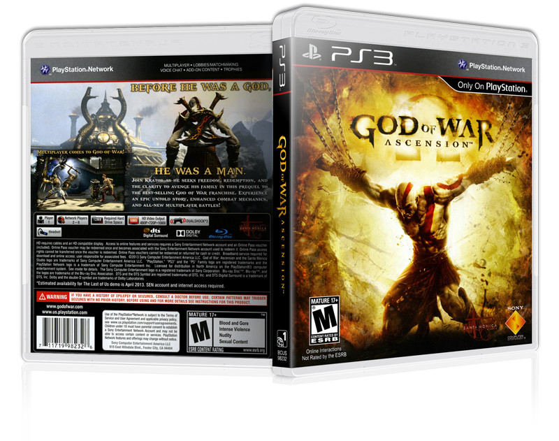 God of War: Ascension - Replacement  PS3 Cover And Case. NO GAME!!