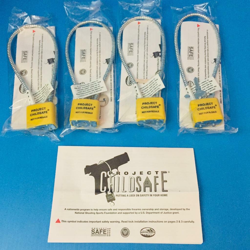 4 Gun Locks 13" Steel Cable Trigger Pistol Rifle Shotgun Rifle Project Childsafe