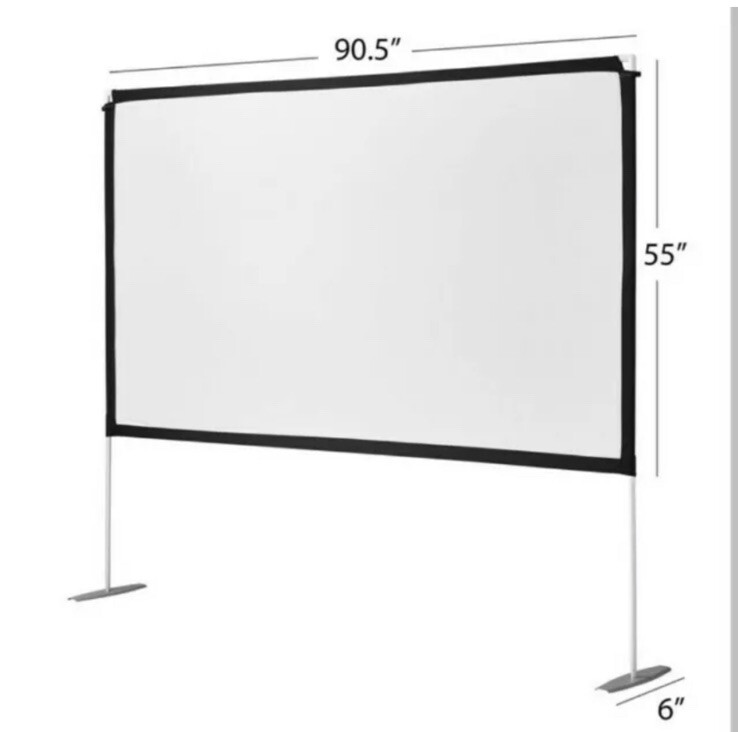 onn. 100" Portable Indoor/Outdoor 16:9 Theater Projection Screen Detachable Legs
