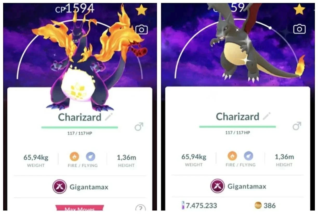 Pokémon G0 - Shiny Charizard Gigantamax Special Bg Max Final ✨Dark Skies ✨ P T C