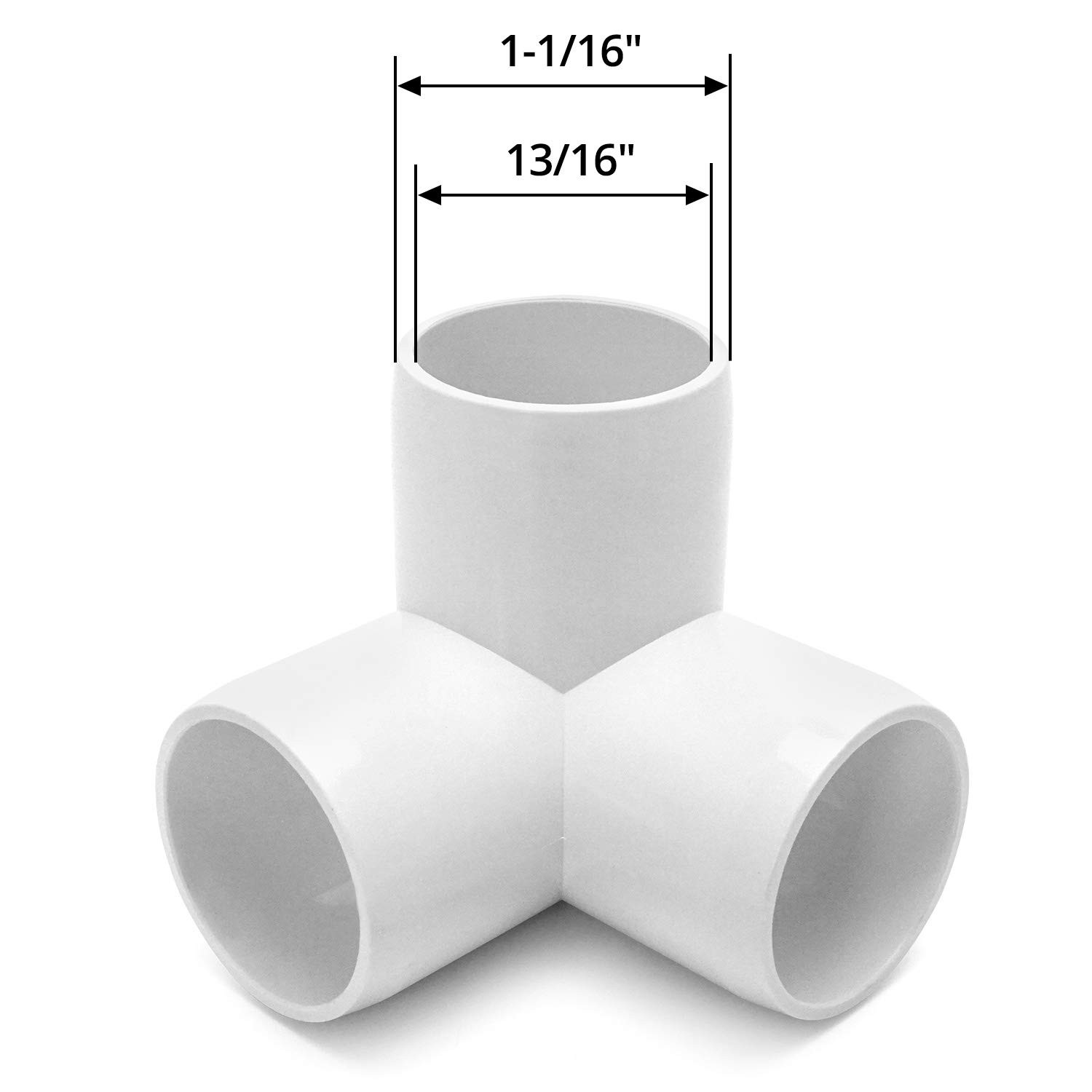 QWORK 3 Way 1/2" Tee PVC Fitting Elbow,12Pack 1/2 Inch, 3