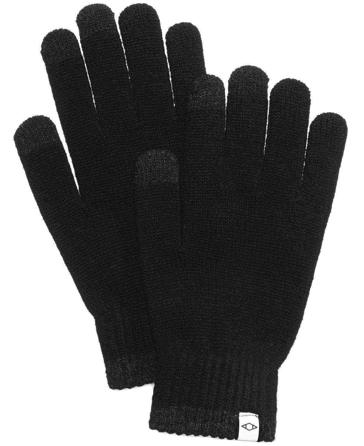 $70 Alfani Men'S Knit Gloves Black Touch Screen Athletic Warm Winter One Size