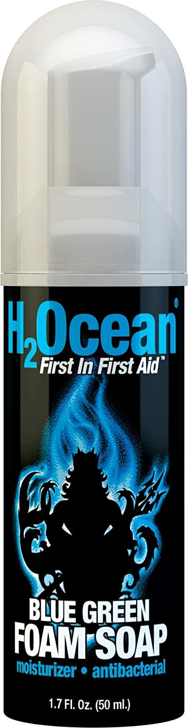 H2 Ocean Blue Green Foam Soap Fragrance Free 1.7 Fluid Ounce Exp. 2019