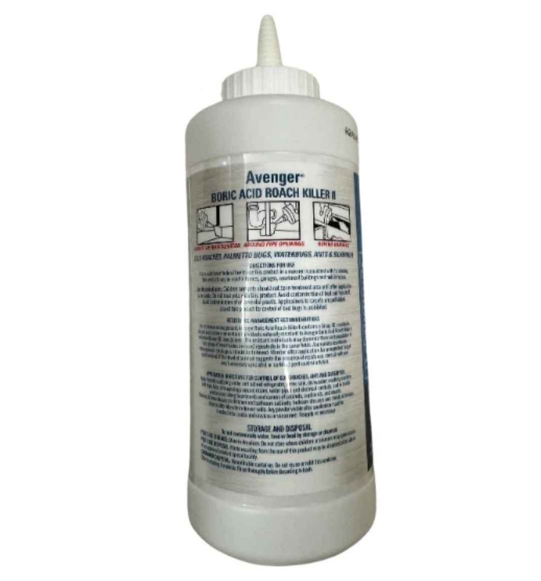 AVENGER Boric Acid Roach Killer Powder, 64% Boric Acid, 5 Oz. 2 Pack