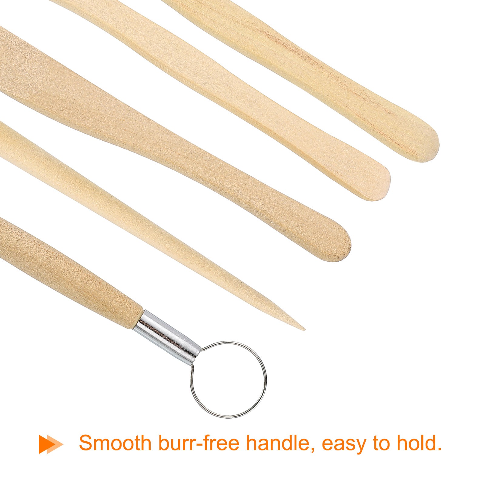 5pcs Wooden Clay Sculpting Tools Double-Headed Modeling Sculpting Pottery Tool