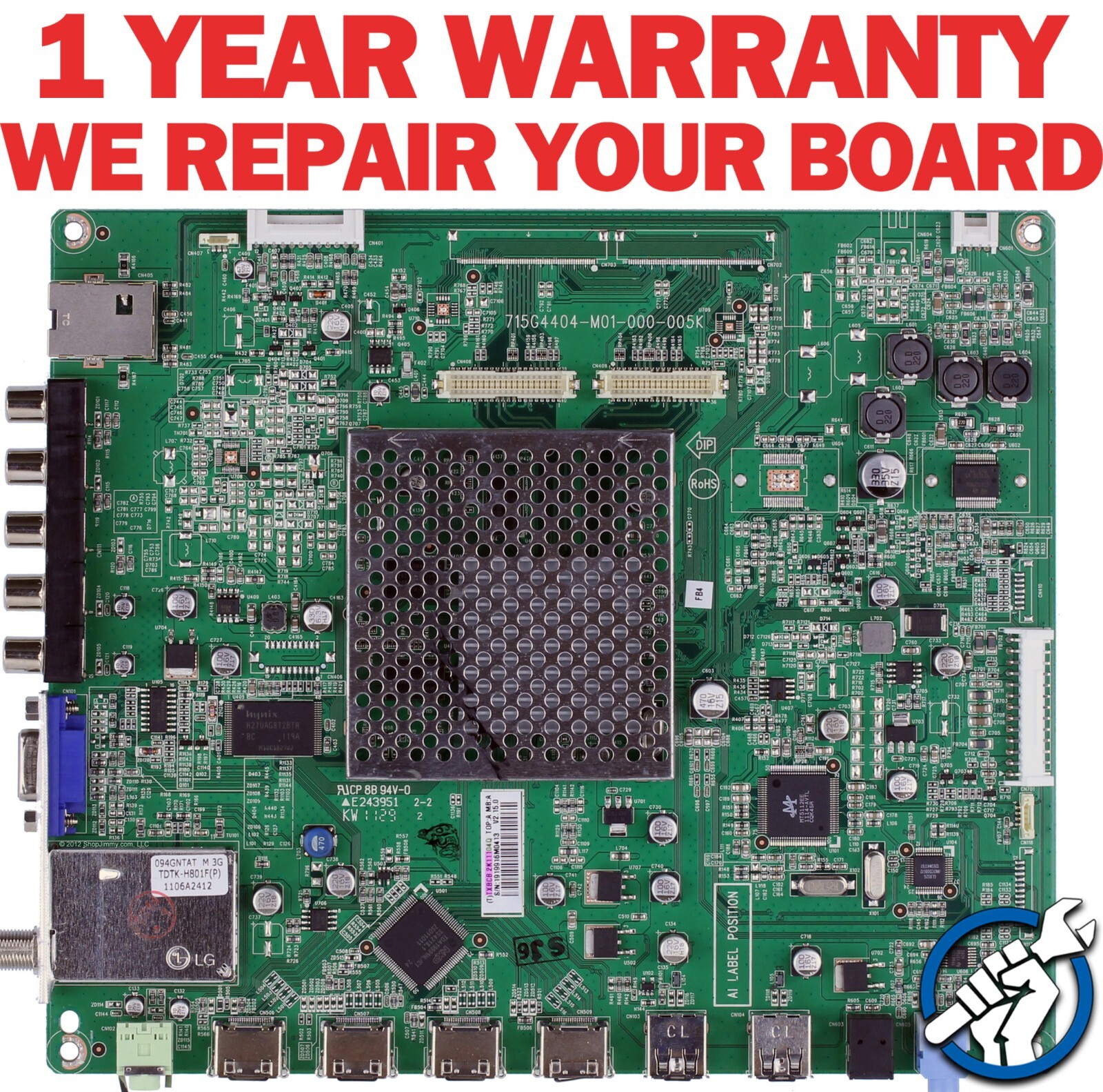 Repair Service Vizio E551VA Main Board 715G4404-M01-000-005KCBPFTXBCB2K111