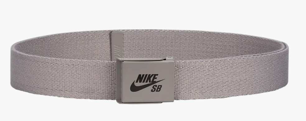 Nike SB Solid Single Web Belt Grey Military Scout Style Cut to Fit Up to Size 42