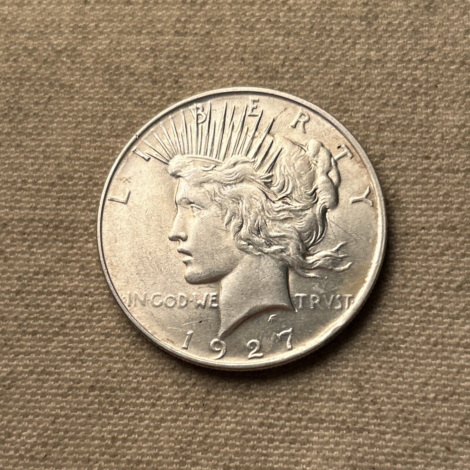 1927 D Peace Dollar $1 Silver High Grade BU UNC Uncirculated 7-76