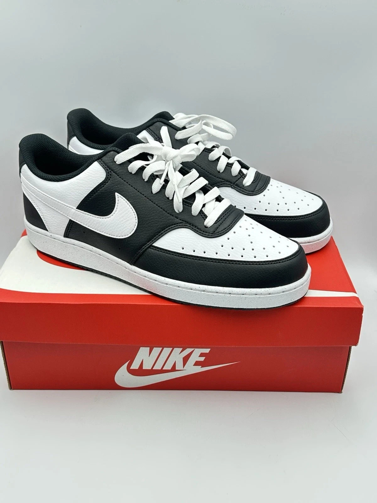 Men’s Nike Court Vision Low Tennis Sneakers Shoes - Black White HM9862-001