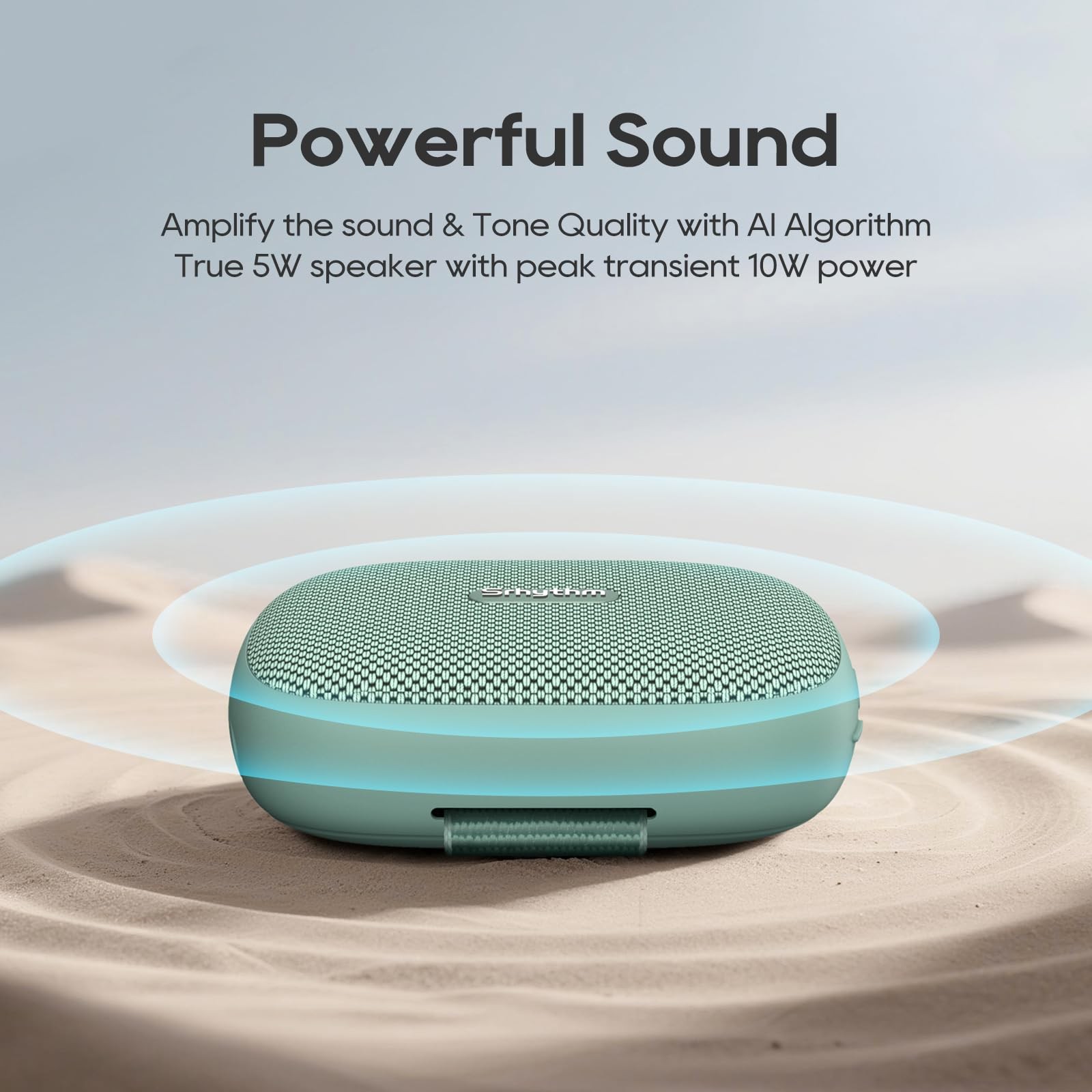 Srhythm K1 Portable Wireless Speaker with App 6 Customizable EQ Mint Green