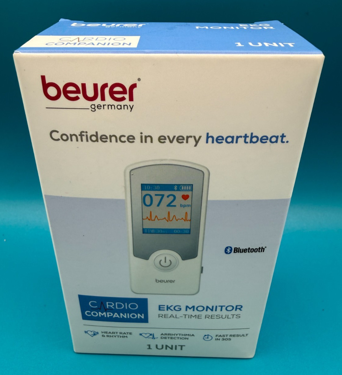 Beurer Cardio Companion 3-Lead Portable EKG Machine Monitor ME75 Bluetooth NEW