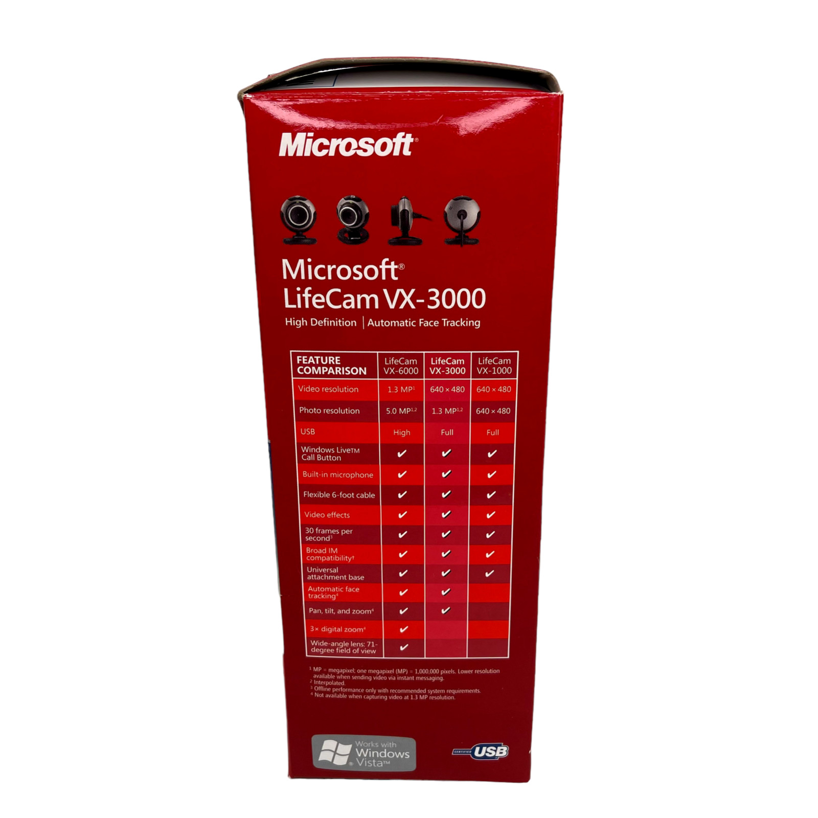 Microsoft LifeCam VX-3000 USB Webcam Windows Live Messenger PC Pre-owned