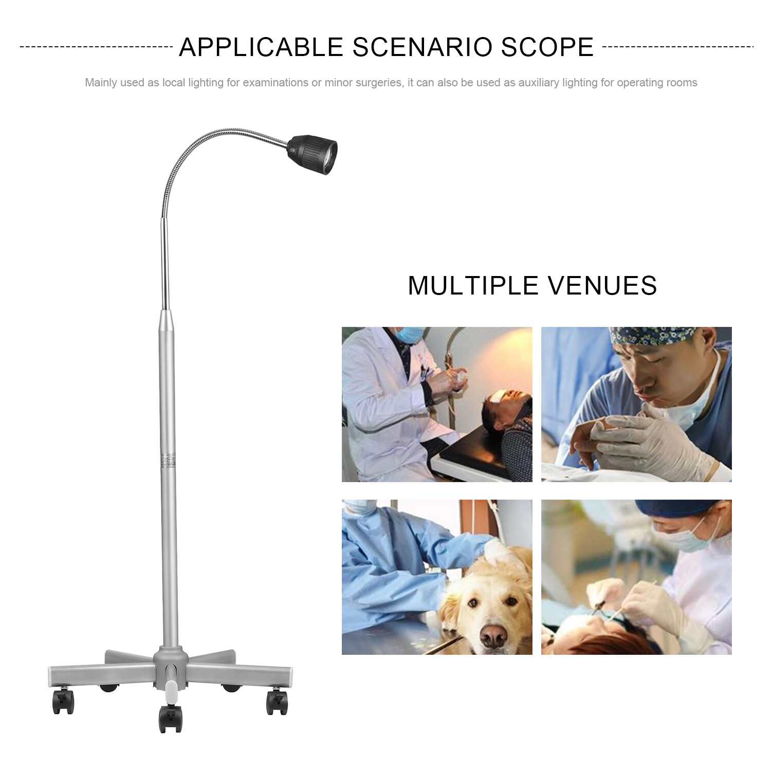 3W LED New Type JD1500 Floorstanding Shadowless Dental Surgery Exam Mobile Lamp
