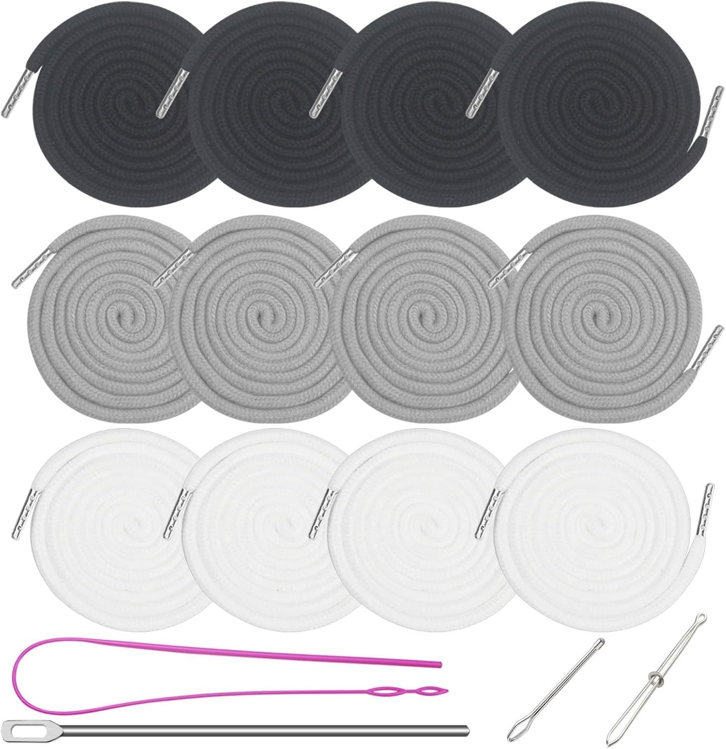 12 XL Lengthened 66-Inch Drawstring Cords Replacement - 12 Pieces with 4 Threade