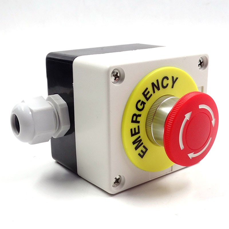 22mm Mushroom Head E-STOP Switch Latching Emergency Stop Push Button Control Box