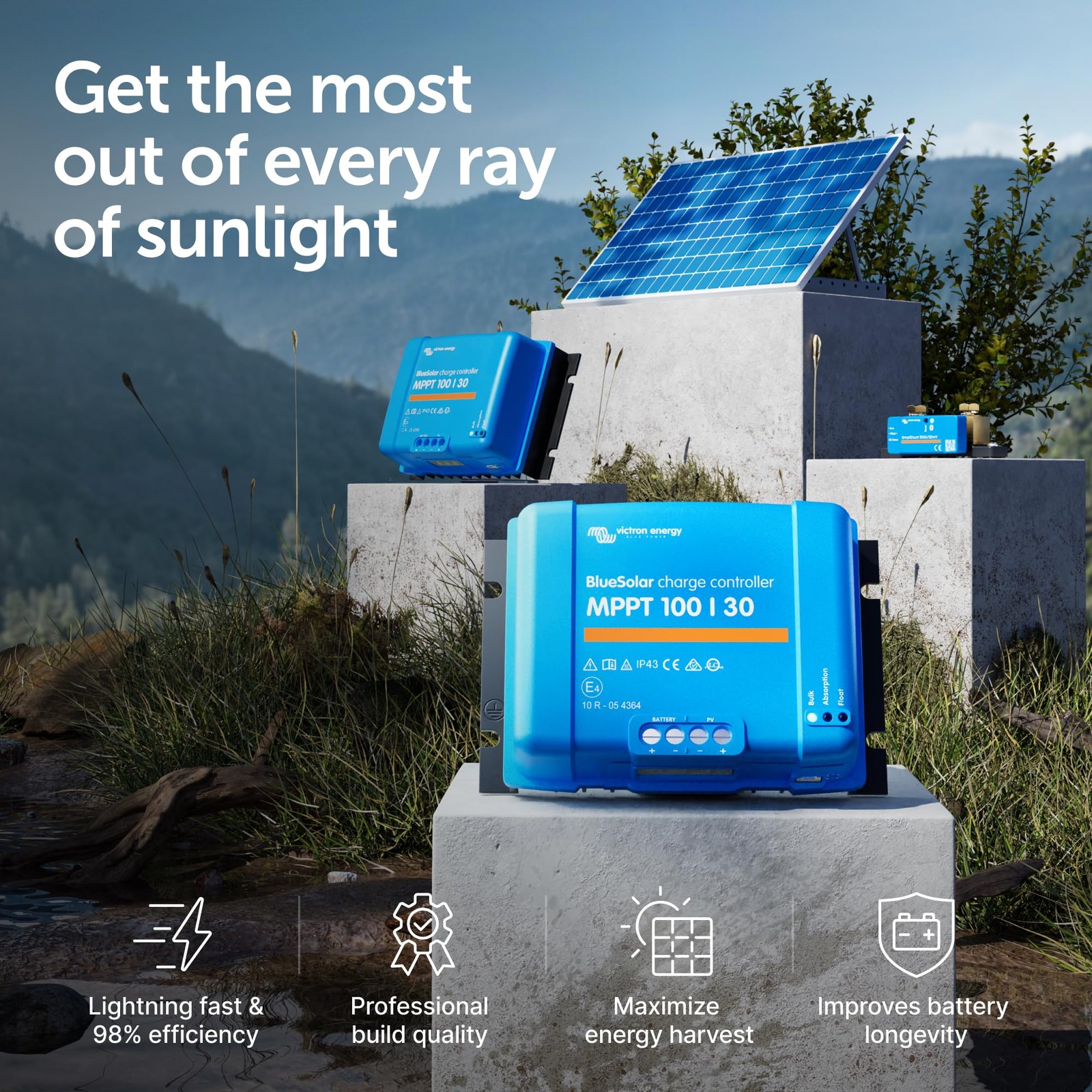 Victron Energy BlueSolar MPPT Solar Charge Controller - Charge Controllers for S