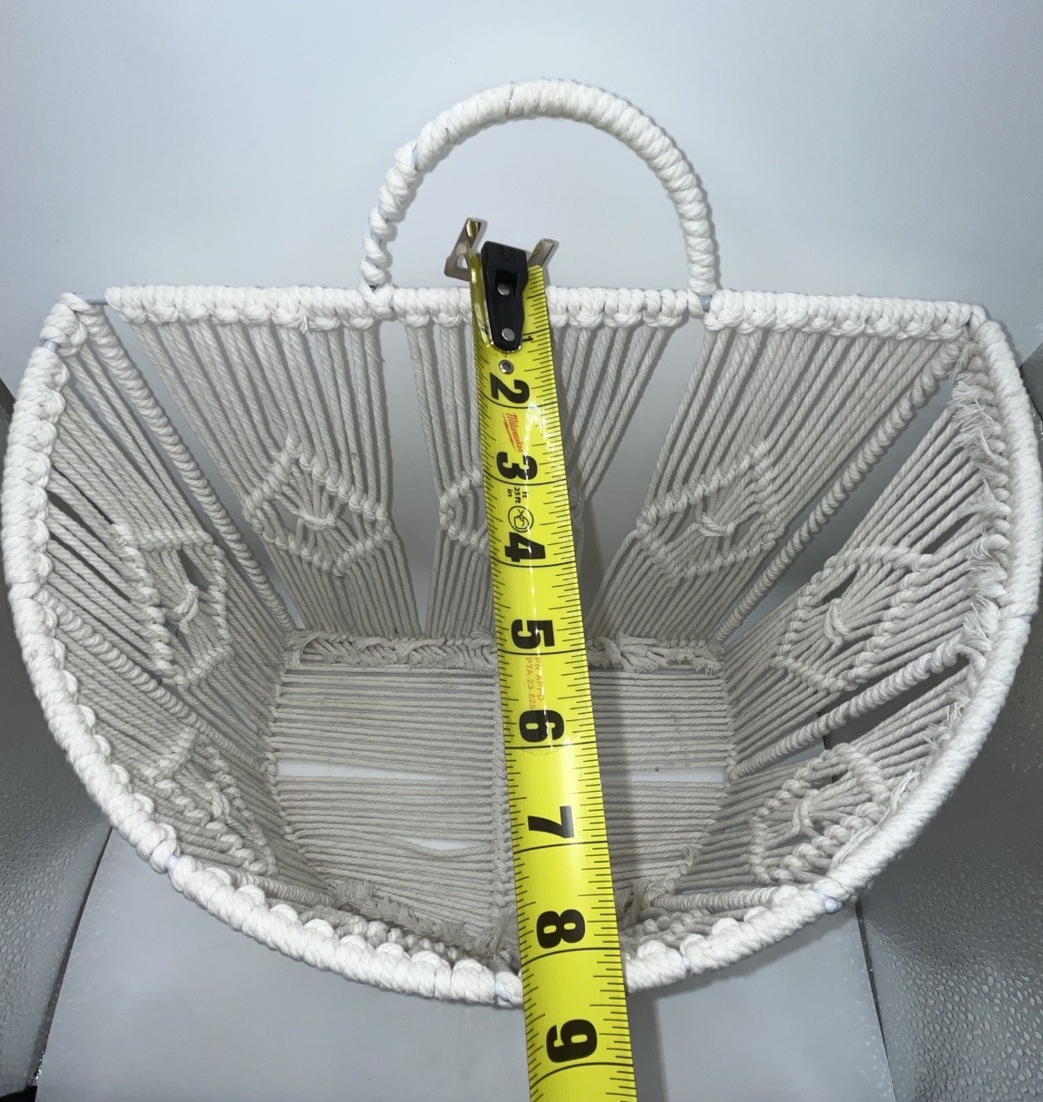 Ashland Macrame & Wire Hanging Basket Organizer EUC