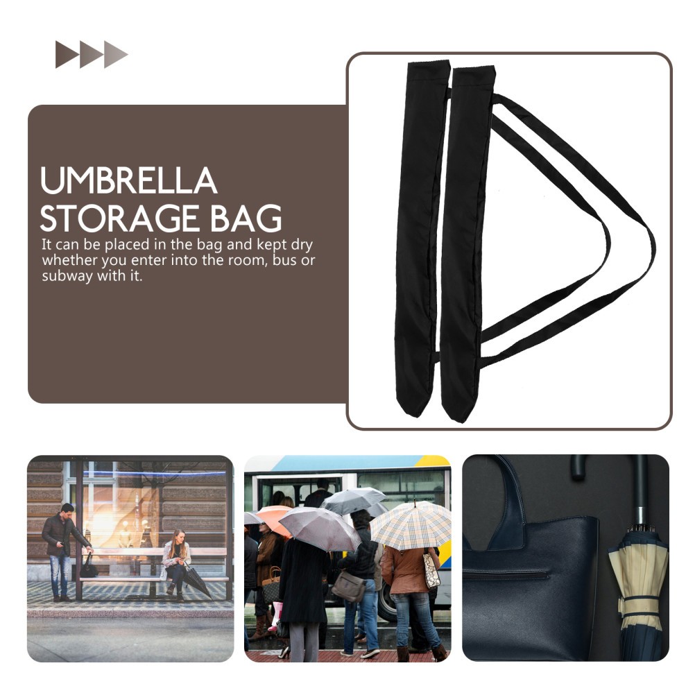 2Pcs Protective Umbrella Covers with Buckle Design and Adjustable Carrying Strap