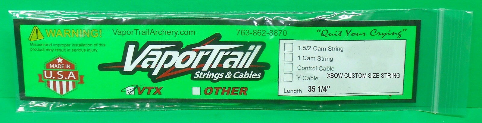 New VaporTrail Archery Premium Custom Size Replacement Crossbow String - 35 1/4"