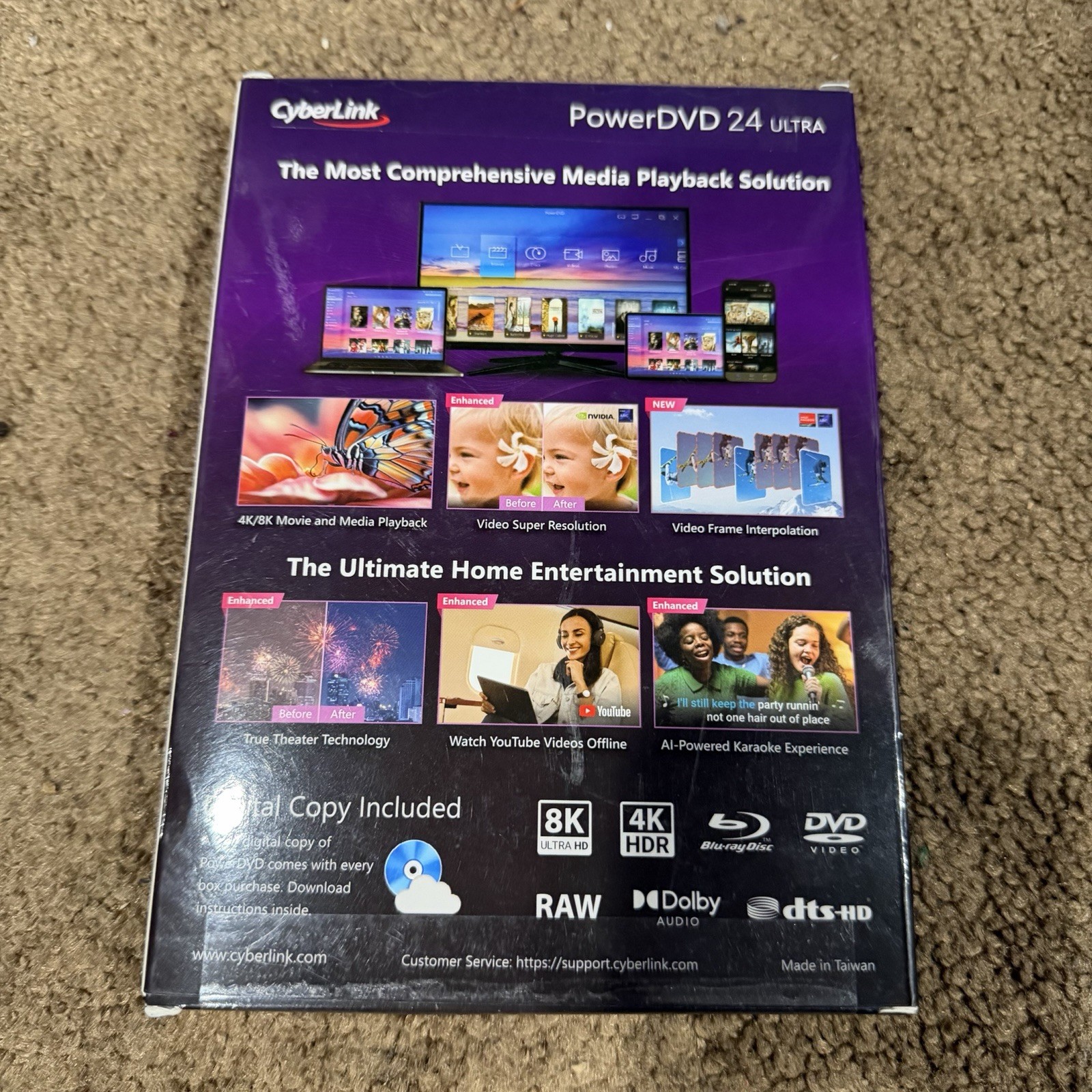 CyberLink PowerDVD 24 Ultra Blu-ray, & Media Player Software Play Virtu