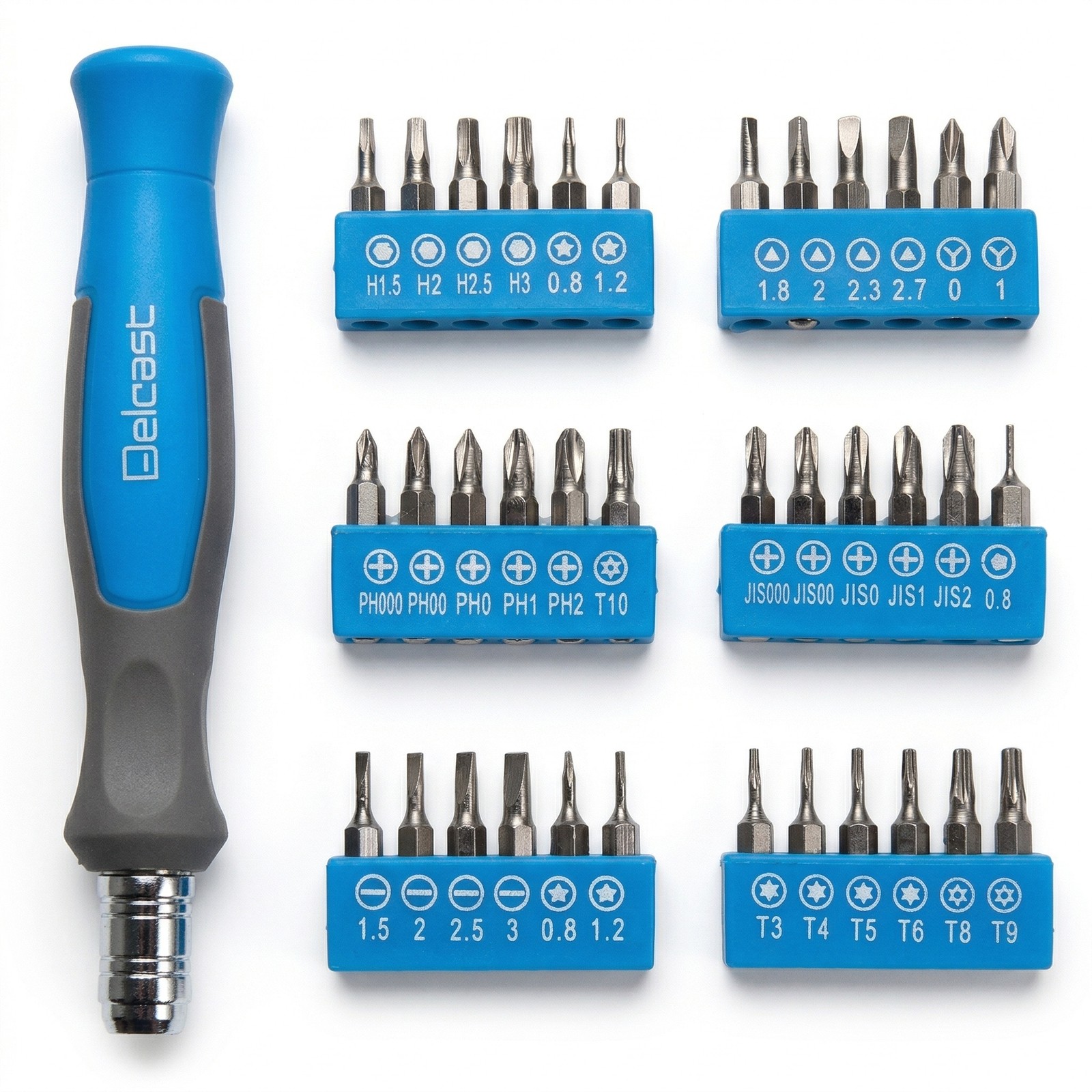 Delcast 37pc Mini Precision Screwdriver Bit Set Chrome Vanadium Phillips Torx