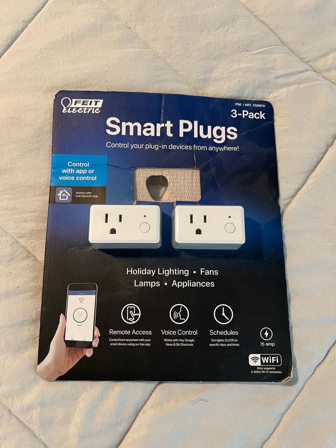 Feit Electric Indoor Smart Wi-Fi Plug 2-Pack, 15 Amp, Model BPPLUG/SMART/3