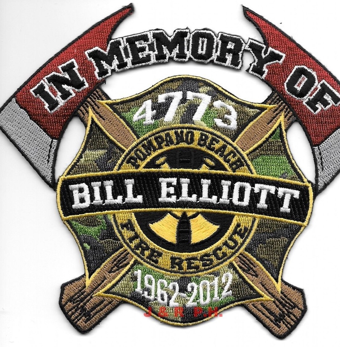 Pompano Beach "In Memory of Bill Elliott, Florida (5.5" x 4.75" size) fire patch
