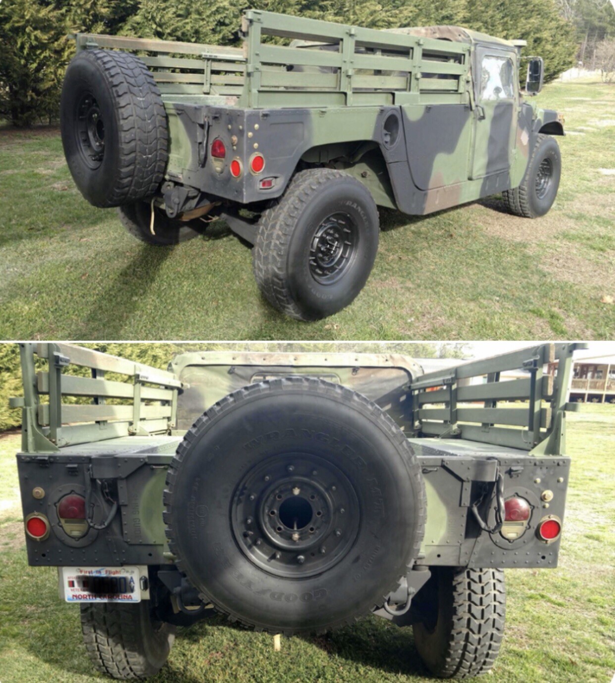Military Humvee Spare Tire Carrier - Tailgate Mount - M998 M1038 H-1 Hummer