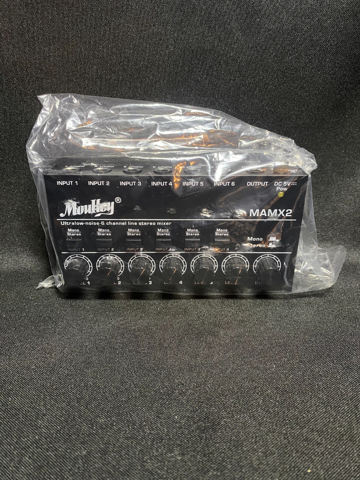 Moukey MAMX2 6-Channel Audio Mixer Line Mixer 4-Stereo Ultra Low-Noise DC 5V