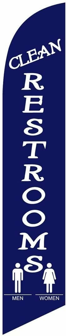 Clean Restrooms Feather Banner Swooper Flag for festivals and events - NO...
